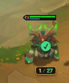 A pool counter badge under a champion in the shop showing remaining copies
